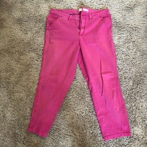 Anthropologie Hot Pink Relaxed Chinos